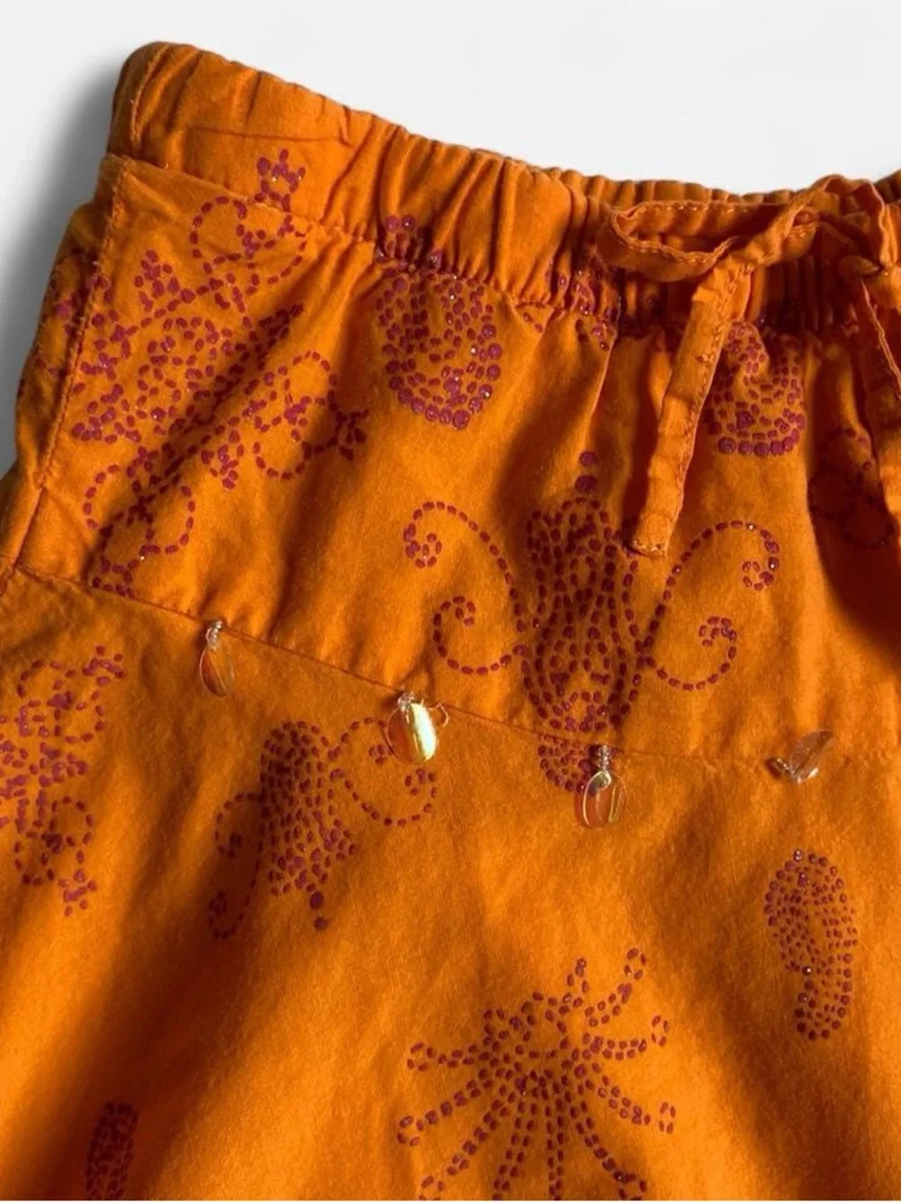 Vintage Y2K Bratz girls orange paisley cotton skirt